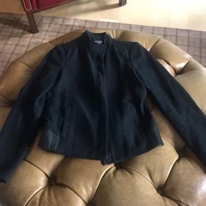Vince XS black jacket with leather detail